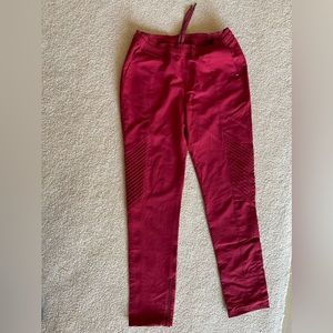 Jaanuu Women’s Slim Fit Moto Pants Scrubs Garnet XS